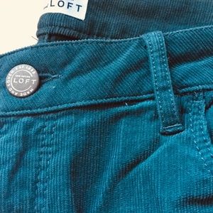 LOFT Dark Teal Curvy Skinny Cords